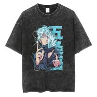 Camiseta Harajuku Japón Anime Streetwear Gráfico Algodón Verano Manga Corta Impresión Jujutsu Kaisen Vintage Lavada Para Hombre - details 10