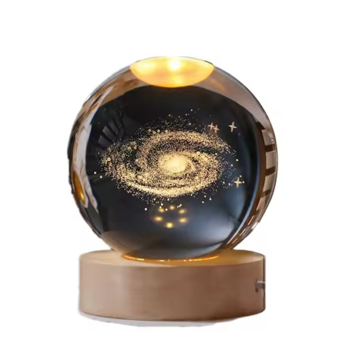 Lámpara Nocturna De Cristal Grabado 3D Del Sistema Solar Para Niños Y Adultos Regalo De Cumpleaños O Navidad Decoración De Dormitorio - 1