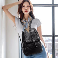 Mochila De Cuero PU Para Mujer 2024 Bolso De Viaje Multi-funcional Clásica Negra Impermeable Bolso De Hombro De Escuela - details 1