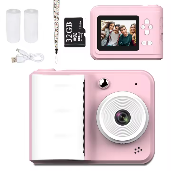 Cámara de impresión instantánea para niños,Vavupo Cámara Instantánea para Niños , Pantalla Digital de 6,1 cm with Grabación 1080P, 4800x3200 Píxeles, Diseño Portátil, Badería Recargable de Lithium 18650, alimentación Dual USB,maquillaje Infantil - 1