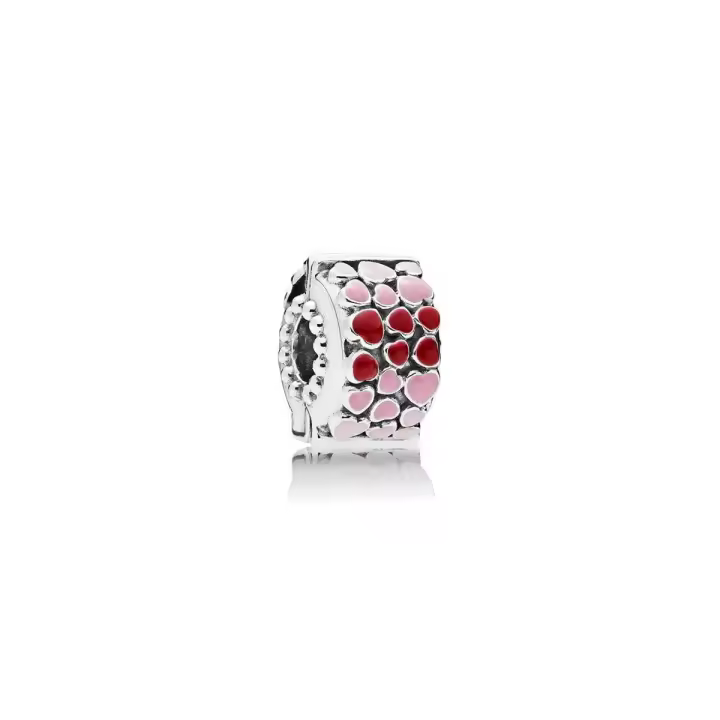 Clip Pandora  Corazones Rojos y Rosas 796594ENMX - 1