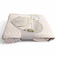 Colcha Bouti Beis Lavada Lisa | Tejido de Microfibra | Tacto Suave | Diseño Liso Acolchado | Medidas 190x260 a 270x260 cm - details 3