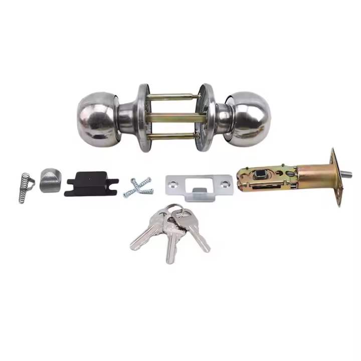 Perilla De Puerta Rotativa De Aleación De Aluminio 1 Pieza Con Llave Para Habitaciones Salones Baños Montaje Fácil 35-45mm - 1