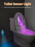 Luz De Sensor De Movimiento Para Inodoro RGB Cambiante Recargable LED Para Decoración De Baño Y Escaleras Luz Nocturna Rectangular Incluye Batería - details 0