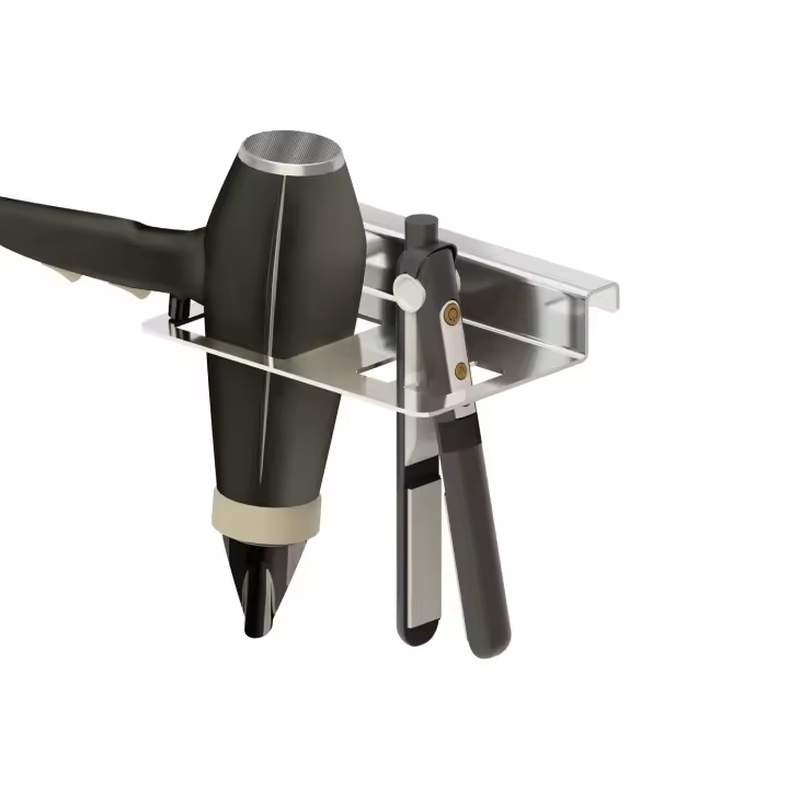 INMACOLATTA - VULCANO -  PORTA SECADOR Y PLANCHAS DE PELO COLGAR EN MUEBLE ACERO INOX - 1