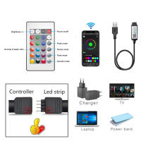 Tiras LED RGB 5050 Flexibles Con Control Remoto Y APP Para Decoración De Habitaciones Y Televisores Luz De Colores Cambiables Para El Hogar - details 3