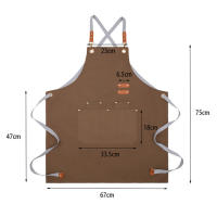 Aguasalva Delantal De Cocina Para Mujeres/mujeres Con Bolsillos Uniforme De Trabajo Para Restaurantes Y Tiendas Delantero De Tela De Lona - details 5