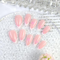 Set De 24 Uñas Postizas De Plástico Gloss Medio Cuadradas Rosa Y Blanco Con Patrón De Flores Uñas Falsas Reutilizables Para Dedos - details 8