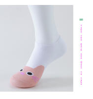 5 Pares De Calcetines Cortos Para Mujer En Rosa Con Gato Bonito Calcetines De Otoño Invierno Moda Calcetines De Barco Con Cima Lenta - details 10
