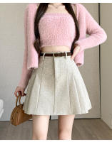 Falda Mini Plisada De Lana Para Mujer Estilo Callejero Invierno Prepa Escuela Kawaii Saias A-Line Corta Con Shorts - details 1