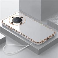 Funda De Lujo Para Honor Magic6 Lite X9A X9B Cubierta Trasera Antigolpes Cuadrada Platinada Compatible Con Honor Magic5 Lite - details 1
