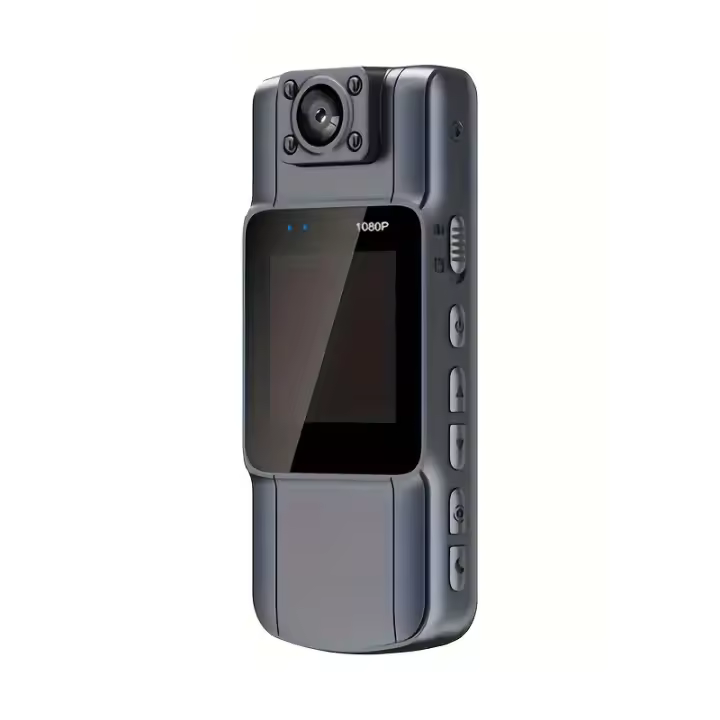 1pieza Cámara portátil mini 1080P, cuerpo de cámara de bolsillo con visión nocturna infrarroja, ángulo ancho, batería de polímero de litio recargable por USB, diseño de clip para deportes al aire libre(No incluye tarjeta TF) - 1