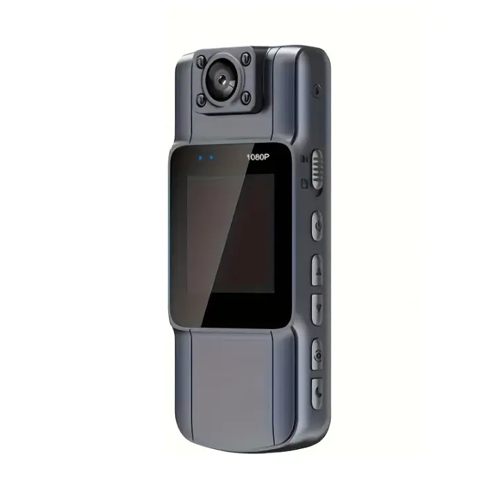 1pieza Cámara portátil mini 1080P, cuerpo de cámara de bolsillo con visión nocturna infrarroja, ángulo ancho, batería de polímero de litio recargable por USB, diseño de clip para deportes al aire libre(No incluye tarjeta TF) - 1