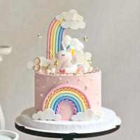 Decoración De Pastel Temática Unicornio Arcoíris Para Cumpleaños Fiesta De Bebés Fiesta De Primera Cumpleaños Decoraciones Para Niños - details 0