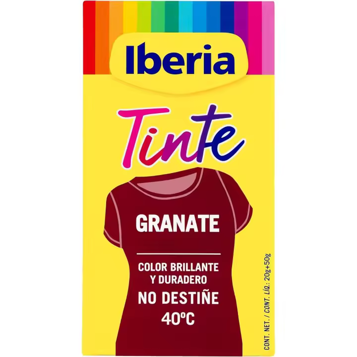 Tinte Iberia Granate para Ropa 40°C - Protege las Telas - 1
