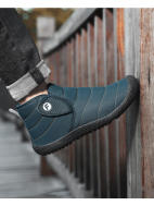Botas De Invierno Impermeables Para Hombres Con Plush Cálido Botas De Nieve De Media Caña Antideslizantes Y Moda Negro Para Parejas - details 24