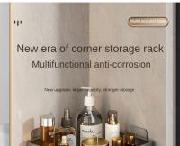 2PCS Organizador De Baño Estante De Ducha Plástico Sin Perforar Accesorios De Baño Estante De Almacenamiento Para Cocina Tipo De Instalación Soporte De Pared - details 1