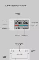 Termómetro Y Higrómetro Inteligente Xiaomi MiaoMiaoCe Estación Meteorológica Con Pantalla Digital HD Función De Reloj Soporte Para Colgar Y Poner En Pie - details 7