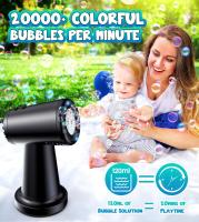 Máquina De Burbujas Para Niños Y Niñas Con Batería Recargable Automática Gira 90°/180° 20000+ Burbujas Por Minute Juguetes Educativos Para Bebés - details 3