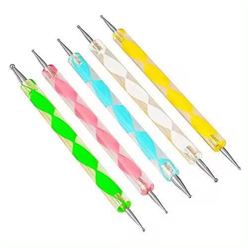 Bolígrafos para Hacer Puntos en las Uñas - Set de 5 Piezas, Herramientas de Decoración de Uñas Professionales - 1