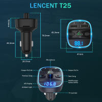 LENCENT Transmisor FM Bluetooth Con Adaptador De Radio Inalámbrico Kit De Coche Soporte Carga Dual USB Reproductor MP3 TF Card - details 6