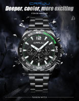 Reloj De Pulsera De Acero Inoxidable CRRJU Para Hombres Estilo Creativo Y Moda Con Dial Luminoso Y Cronógrafo Relogio Masculino - details 0