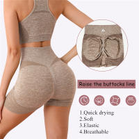 Conjunto De Yoga Para Mujer 2PCS Sin Costuras Top De Manga Larga Y Leggings De Cintura Alta Deporte Fitness Gimnasio Ropa Deportiva Transpirable Y Cómoda - details 4