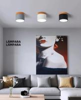 Lámpara De Techo LED Macaroon 220V Luz Variable De 3 Colores Moderna Para Decoración Interior De Habitaciones Y Cocinas Material De Madera Y Acrílico - details 0