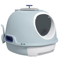 PawHut Caja de Arena para Gatos Arenero Cubierto con Cajón Arenero Cerrado para Gatos con Claraboya Abatible Bandeja Extraíble y Pala 47x55x44 cm - details 0