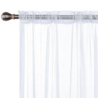 Cortina De Ventana Transparente De Terylene De Color Sólido Para Sala De Estar Y Dormitorio Decoración Simple De Cortina Moderna Sin Cierre - details 1
