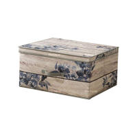 Caja de almacenamiento de impresión digital a prueba de humedad con impresión retro y patrón de bambú, adecuada para sala de estar, dormitorio, amplia gama de aplicaciones, 50 x 40 x 30 cm - details 1