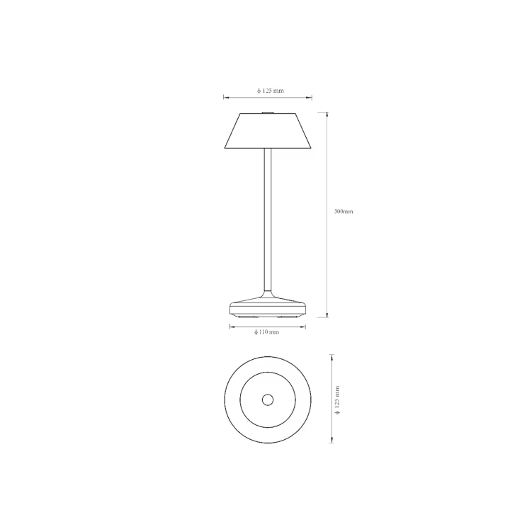 Ledkia Lámpara de Mesa LED 3W Portátil con Batería USB Recargable Dipley Negro - 1