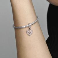 Pandora Moments Charms - Corazón de Plata de ley y Chapado en oro Rosa de 14 Quilates-Colgante de corazón, Coma con embalaje de Caja De Regno original. - details 3