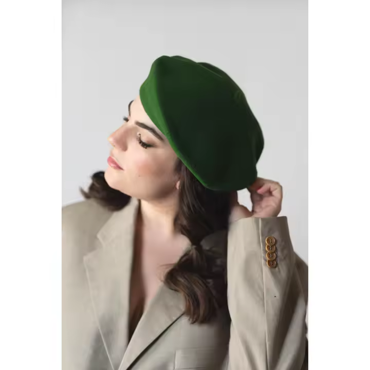 Boina 100% lana merina Elósegui Dame color verde - 1
