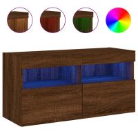 vidaXL Mueble de TV de pared con luces LED 80x30x40 cm, Mueble de Salon, Mueble TV, Mueble TV salon, Mesa de TV, Mueble tele - details 6