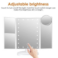 Espejo De Maquillaje Con Lente De Aumento Y Luz LED Plegable Moda Organizador De Escritorio Regalo Maravilloso Para Día De San Valentín Cumpleaños - details 0