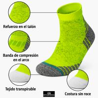 DEBEKOR Calcetines Deportivos Hombre – Correr, Ciclismo, Gimnasio – Con Compresión, Antiampollas, Transpirables – Pack x3 - details 2