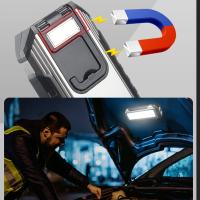 Linterna De Trabajo COB LED Recargable USB Con Batería 18650 Luz Portátil Para Camping Impermeable Con Imán 4000mAh Fuente De Iluminación Mixta Distancia De Iluminación 50-100 M - details 14