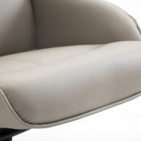 HOMCOM Sillón Reclinable con Reposapiés Sillón de Salón Giratorio con Tapizado en PU y Estructura de Acero Carga 120 kg Butaca para Dormitorio Sala de Estar Gris - details 3
