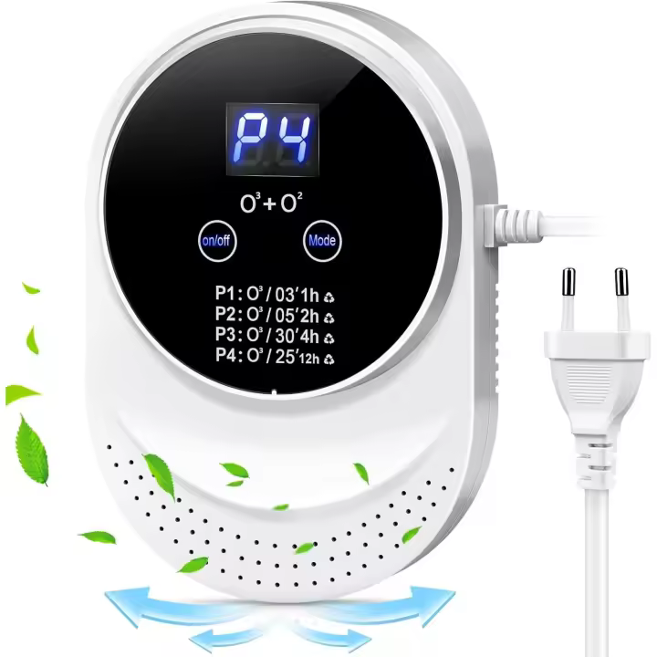 Purificador de aire con generador de ozono, generador de iones negativos, esterilizador de olores, ionizador de aire para dormitorio, baño, cocina, mascotas, formaldehído, olor, automóvil - 1