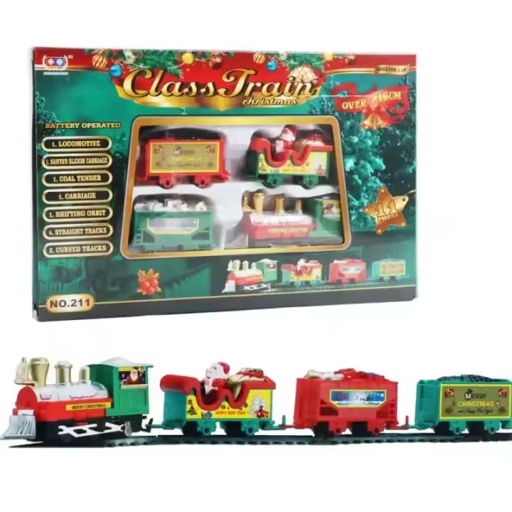 Juego De Tren Navideño Con Pistas De Ferrocarril Juguetes Decorativos Para Árbol De Navidad Regalo Para Niños Fiesta De Cumpleaños - 1