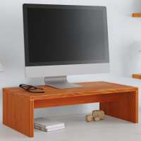 vidaXL Soporte de monitor madera maciza pino marrón cera 50x27x15 cm - details 0