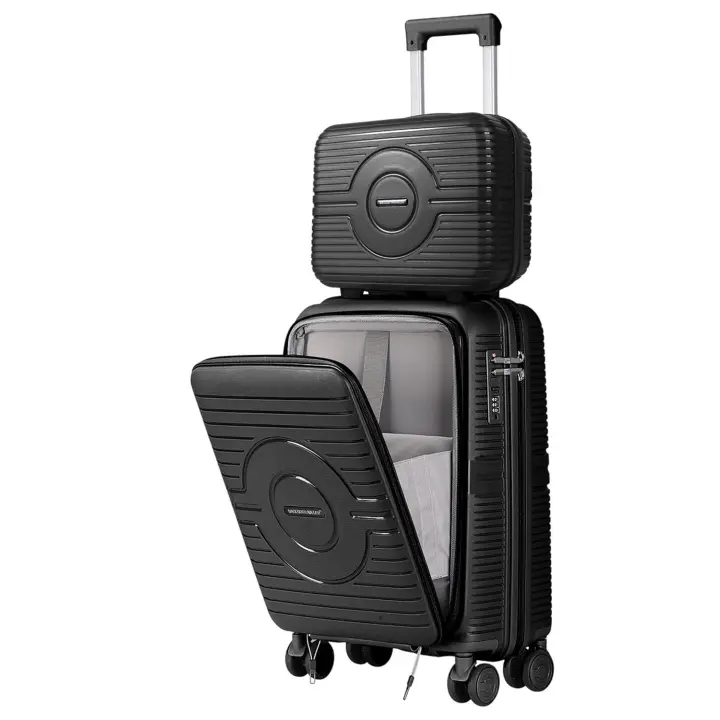 Artree | Juego de 2 Maletas de Viaje. Conjunto Maleta cabina y neceser varios Colores. Set Equipaje de Mano Rígida Expandible Polipropileno con Ruedas Giratorias y Cierre de Combinación, Resistente, Duradero y Ligero. Medidas 55x38x23 cm y Neceser 14" - 1