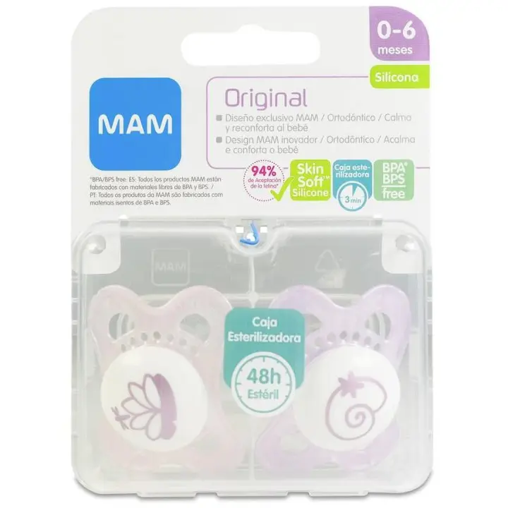 Mam Baby Chupete Silicona Original 0-6 M Pack Doble R - 1