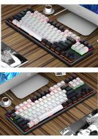Teclado Mecánico De Juego Mini K620 RGB Con Retroiluminación Teclas Personalizables Y Hotswap USB Para PC Rosa Y Blanca - details 37