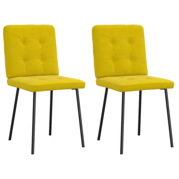 vidaXL Sillas de comedor 2 unidades terciopelo en color Gris oscuro/Amarillo/Crema y más | cómodas modernas ergonómicas para comedor cocina salón hogar - 1