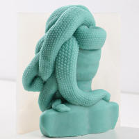 Molde De Silicona Para Vela Medusa Serpiente Mujer 3D Regalo Decorativo Abstracto Para Hacer Cera Aromaterapia Gypsum Y Resina - details 3