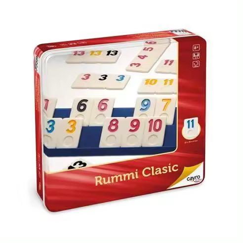 Cayro Rummi Classic - Juego de Mesa Combinado en Caja Metálica Resistente - 1