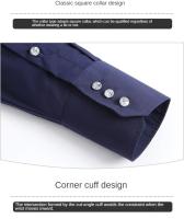 Camisa De Encaje Para Hombre Talla Grande Moda Casual Negra Roja Azul Marfil Estilo Ingles Slim Fit Con Rayas Para Trabajo Y Social - details 5
