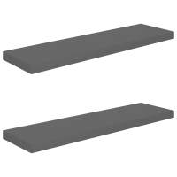 vidaXL Estante flotante de pared 2 uds MDF 90x23,5x3,8cm Blanco brillante, negro brillante, gris brillante Mueble Almacenaje Estantería para Oficina, Estudio, Dormitorio Estantería/Librería/ mueble de Almacenamiento - details 5